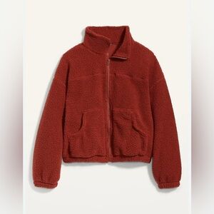 Old Navy “Slouchy Sherpa Zip Jacket” in cinnamym